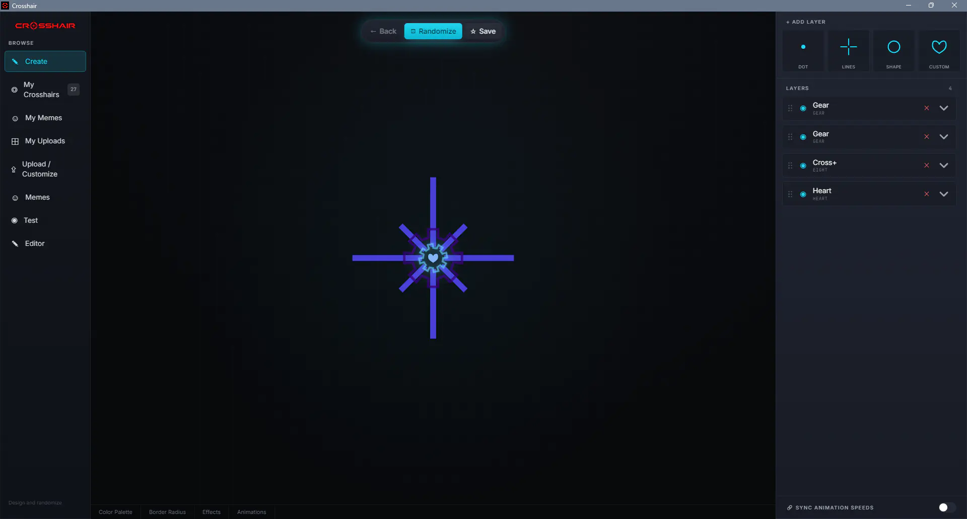 The Crosshair Overlay editor